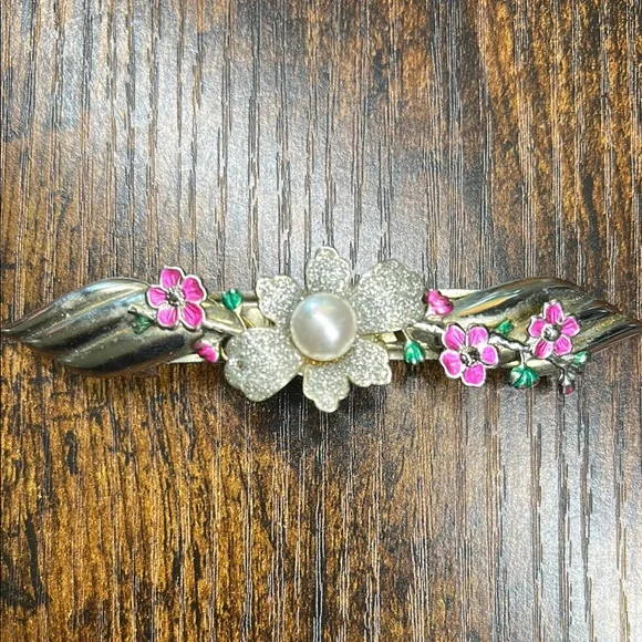 Set of 3 Vintage Y2K Elegant Barrette Hair Clips | Retro Glam Coquette Style - Picture 6 of 8